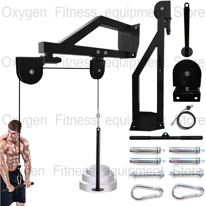 

Fitness Pulley System Trainer Arm Biceps Triceps Strength Training Attachment Home Gym Exercise