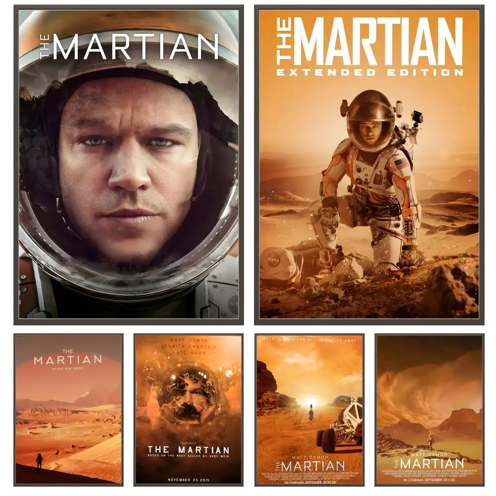Movie T-The Martian Poster Versatile HD Waterproof Wall Art Self-Adhesive Decor for Any Space Ideal Gift