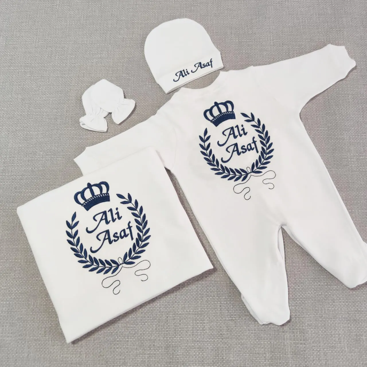 0-6 Months Baby Personalized Outfit Custom Clothing Sets Rompers Spring suit dress costumes children's clothing 4-Pcs