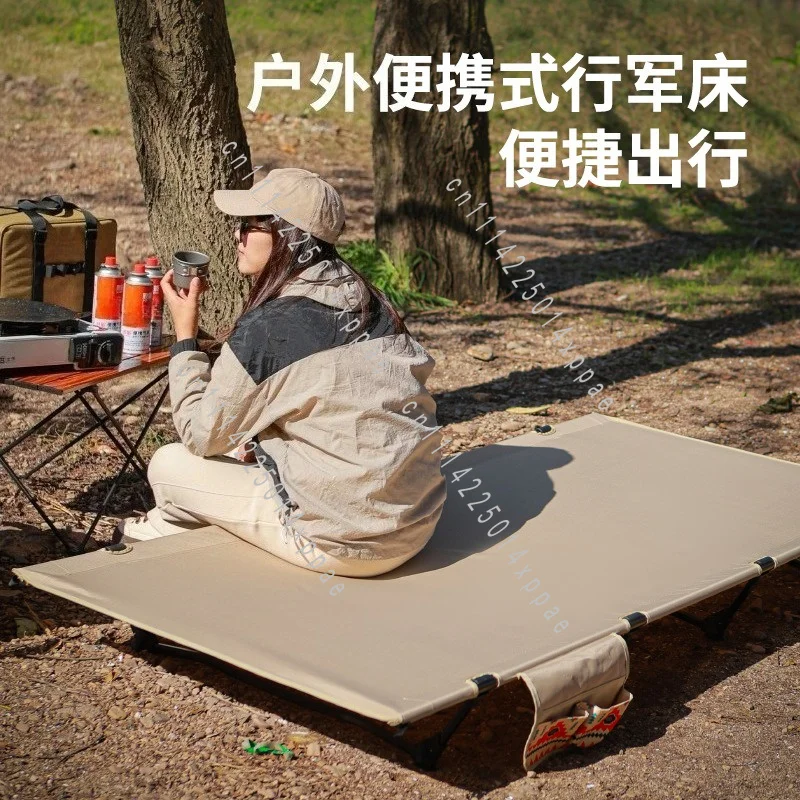 90 Camping Tent Outdoor Camping Aluminum Alloy Camp Bed Folding Bed Ultra-light and Lightweight Widening