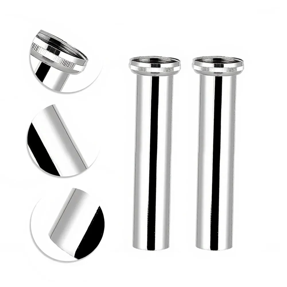 Adjustable Siphon Extension Pipe Plumbing Plumbing Adapter 157mm*41mm Chrome Plated Finish Rubber Sealing Rings