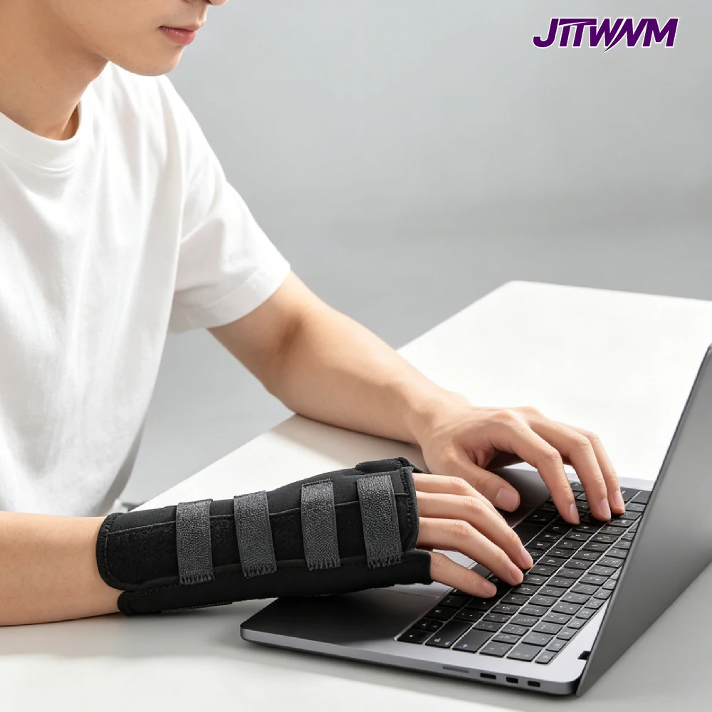 1PCS Thumb Brace & Wrist Strap, Adjustable Neoprene Thumb Support with Built-in Aluminum Plate, Pressure Wrist Band for Tendonit