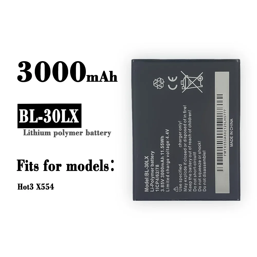 BL-30LX High Quality Replacement Battery For Infinix Hot3 X554 BL-30LX Mobile Phone Large Capacity New Battery