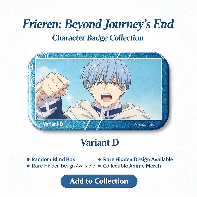 Beyond Journey's End Himmel Badge Full Set, 7Pcs Rectangle Tinplate Brooch, Includes Hidden Variant Anime Collection Gift