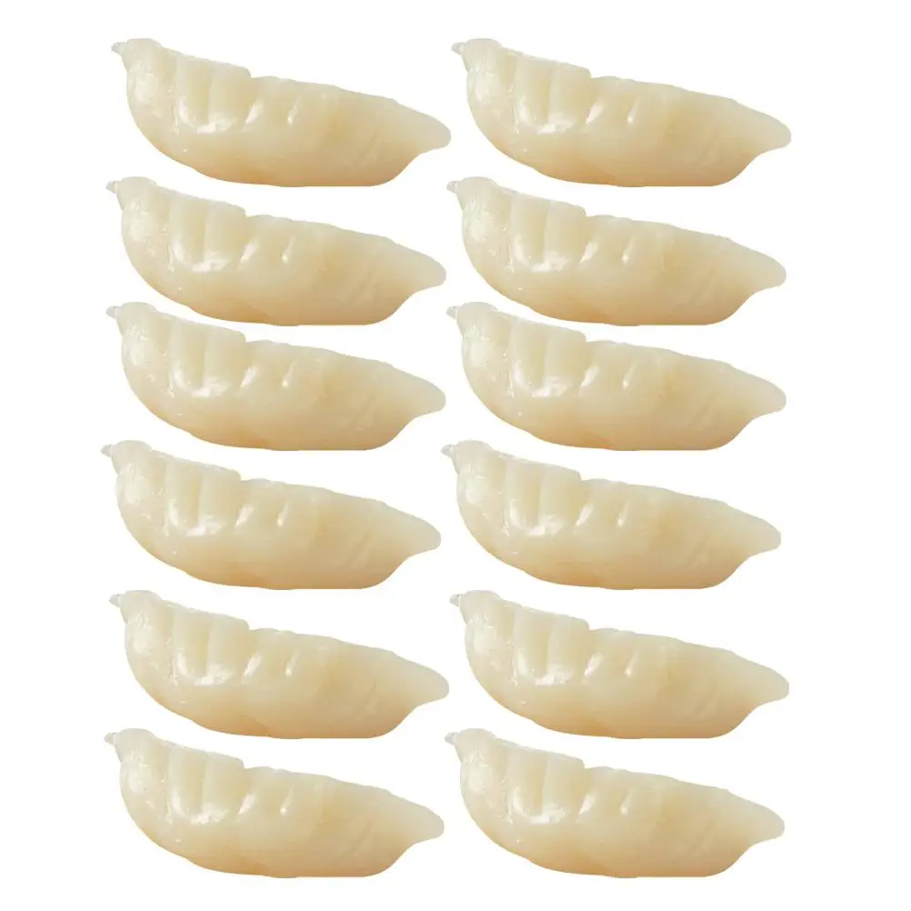 

12 Pcs Mini Simulated Dumplings PVC Food Decor House Model False Adornment Toys Creative Teaching Props Lifelike