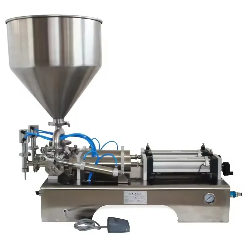 Industrial 100-1000ml semi-automatic honey paste filling machine, suitable for all kinds of food liquid filling processing