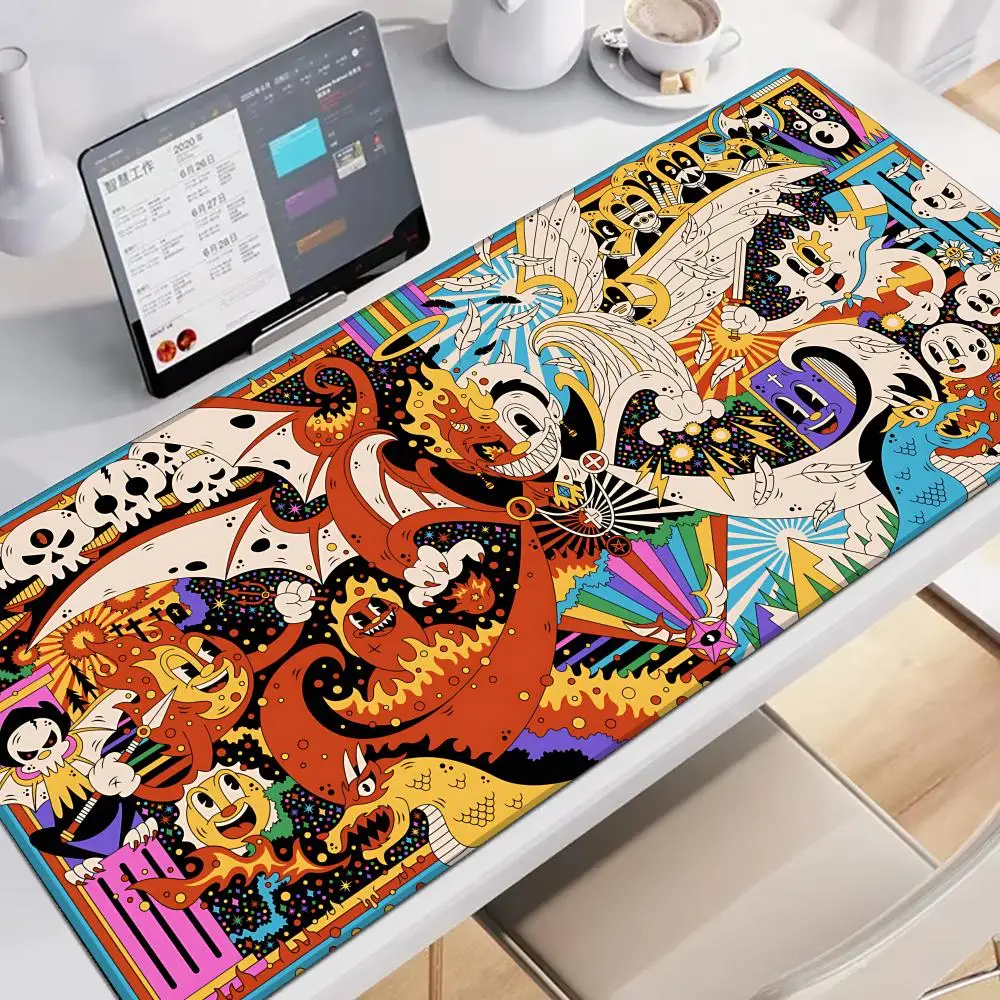 

Rubberhose Good and Evil Mouse Pad Large Gaming Extended Pads Table Cushion Non-slip Laptop Tablet Mat Mini PC Playmat