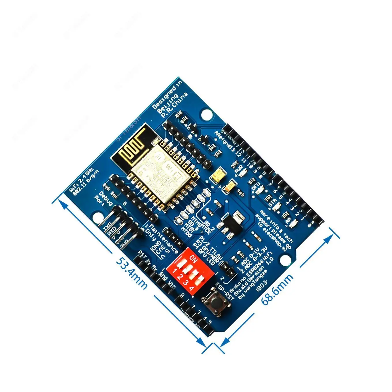 ESP8266 ESP-12 ESP-12E UART Wifi Wireless Shield Development Board For Arduino Mega UNO R3 Module Mega 3.3V 5V TTL Interface one