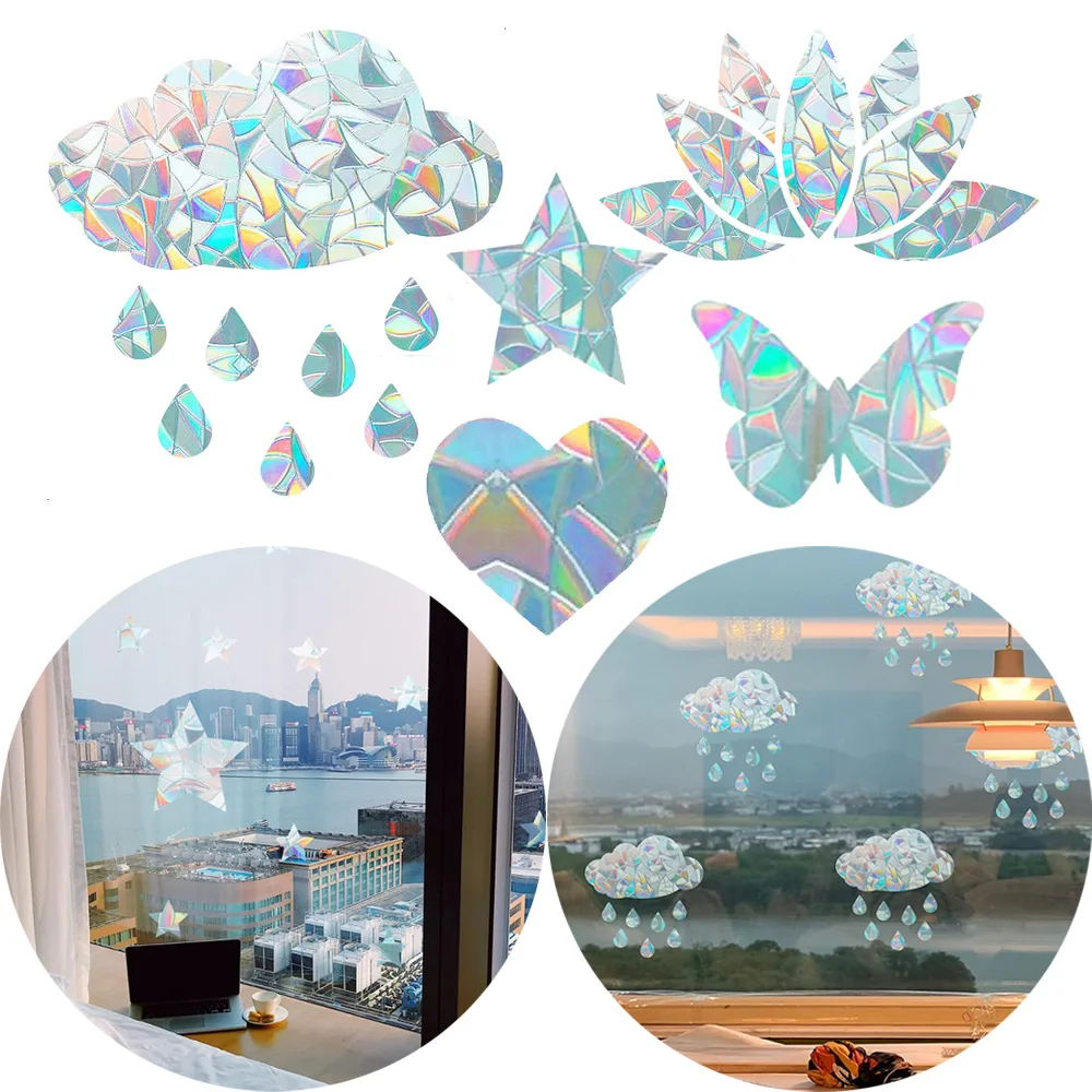 

Rainbow Prism Static Cling Window Film – Sun Catcher, Kaleidoscopic Glass Décor Glass Sticker, Reusable Laser Window Sticker
