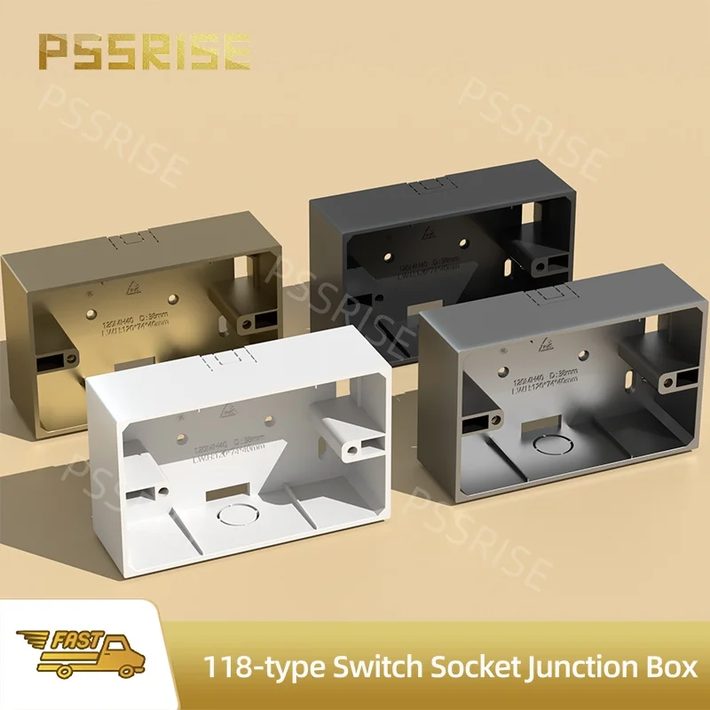 

PSSRISE AU US Mexico 118 Type Surface Mounted Socket Switch General Bottom Box Thickened Material General Two-bit Junction Box