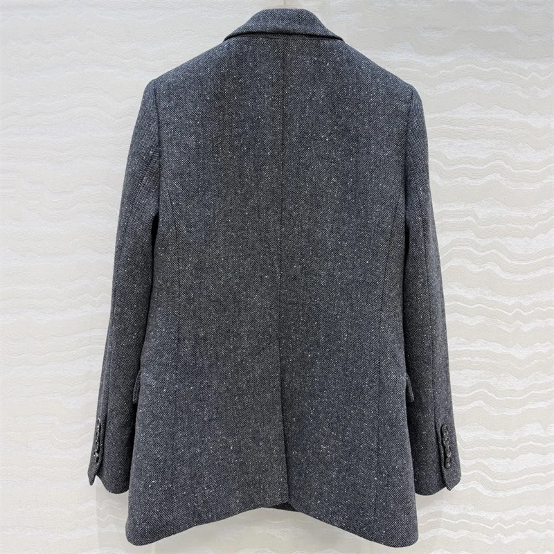 women's jacket New double breasted slim fit women's coat for autumn 2026 High quality wool blend women's suit jacket y2k blazer