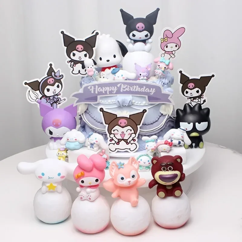 Sanrio Kuromi Cinnamoroll Hello Kitty Cartoon Glowing Night Light Bedroom Lamp Kawaii Cute Desk Decorations Birthday Accessories