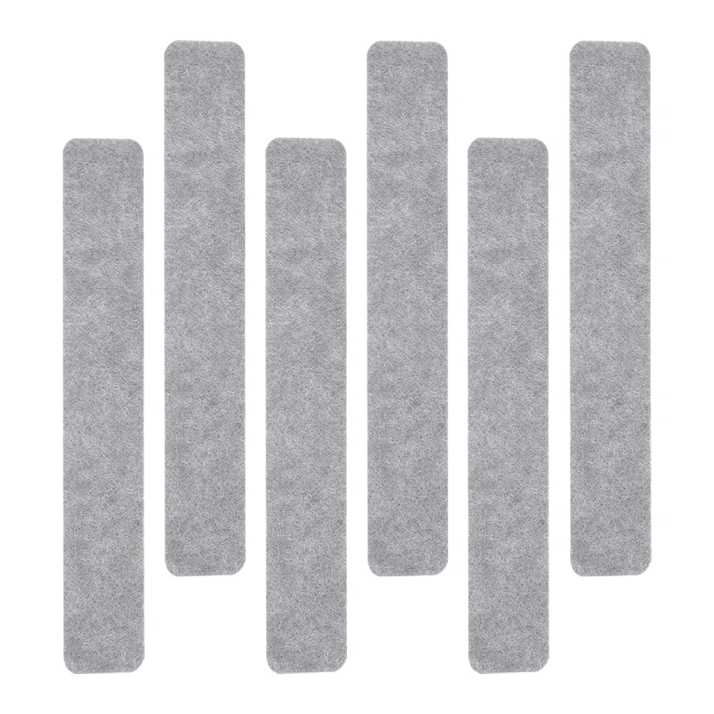 

6Pcs Soft Gray Felt Bulletin Board Strip Self-Adhesive Wall Tiles for Notes Photos Memo Board Felt Strip