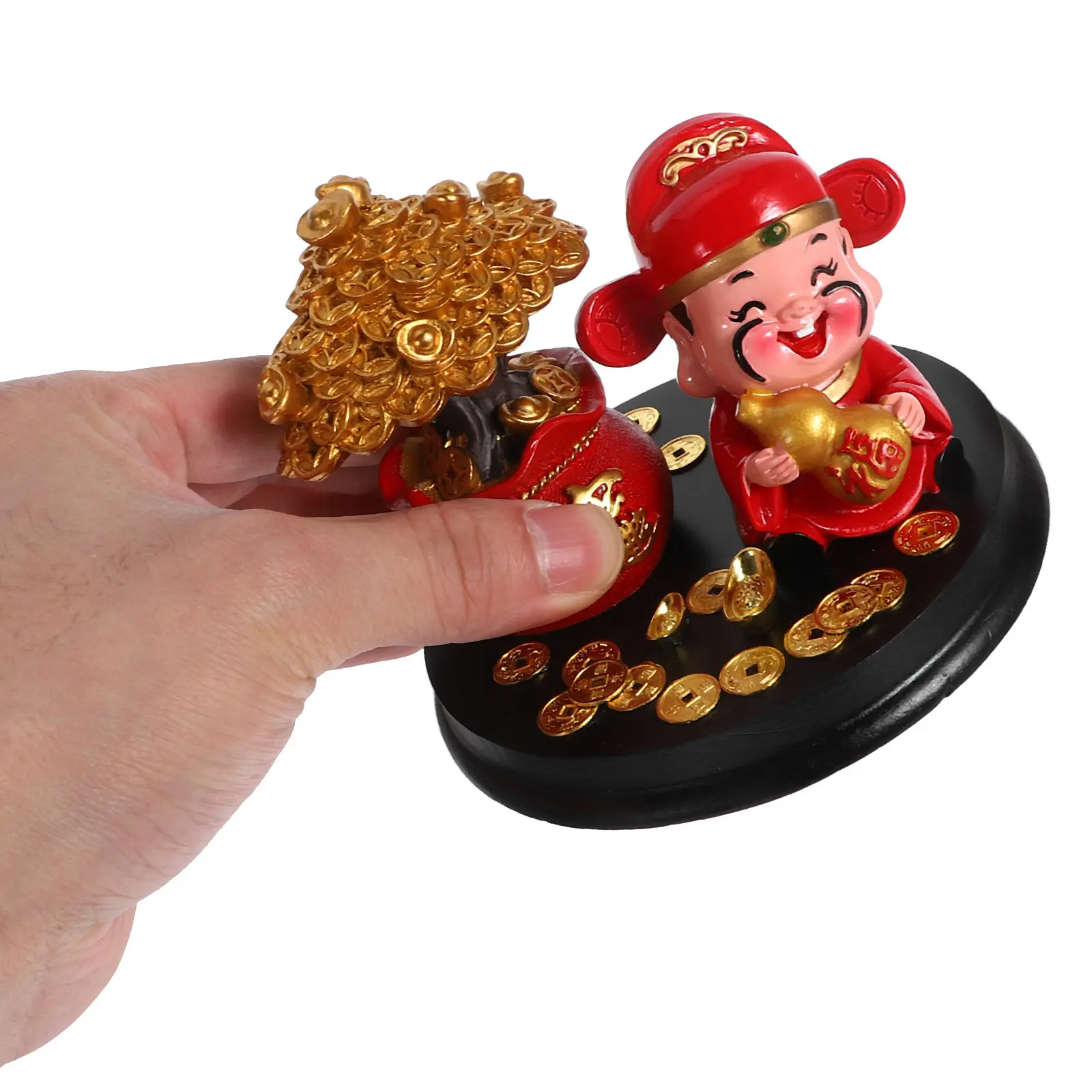 God of Fortune Resin Statue Rich Unique Home Decor for Study Desk Desktop Car Dashboard Hotel Bar Living Space New