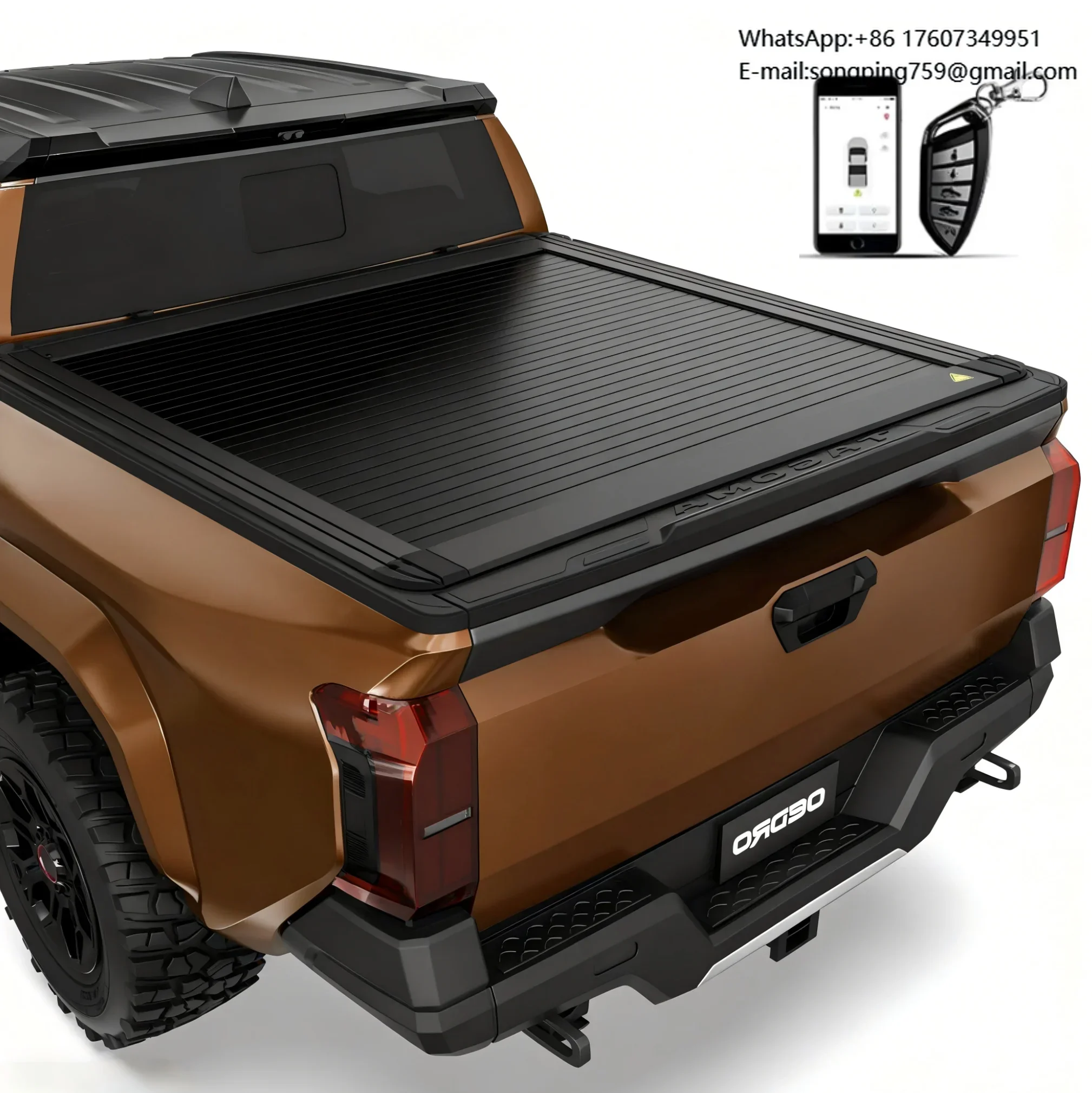 Pickup Truck Accessories Electric Aluminum Alloy Retractable Roller Shutter Type Cargo Box Cover Black for Toyota Tocoma 6.0ft