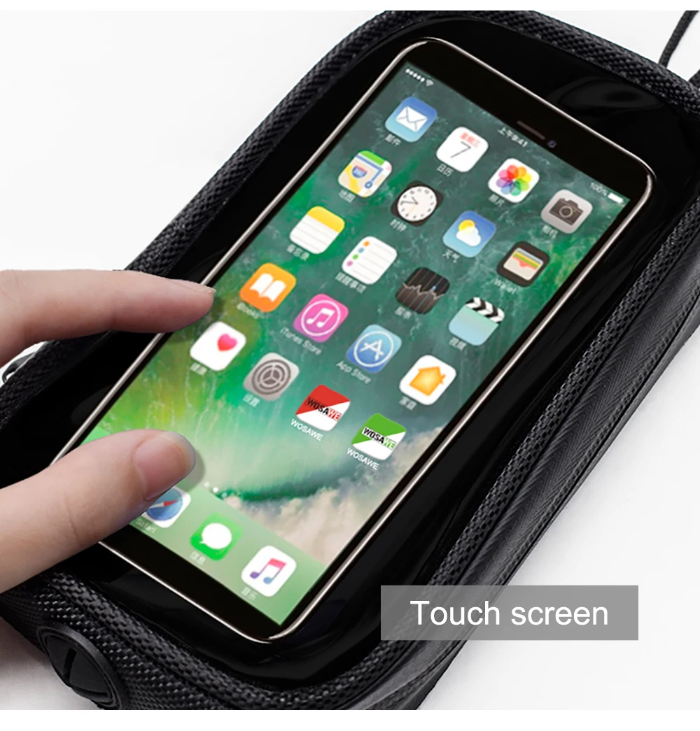 WOSAWE Strong Magnetic Tank Bag with Headphone Hole PU Leather Waterproof Motorbike Touch Screen Bag Motorcycle Smartphone Bag