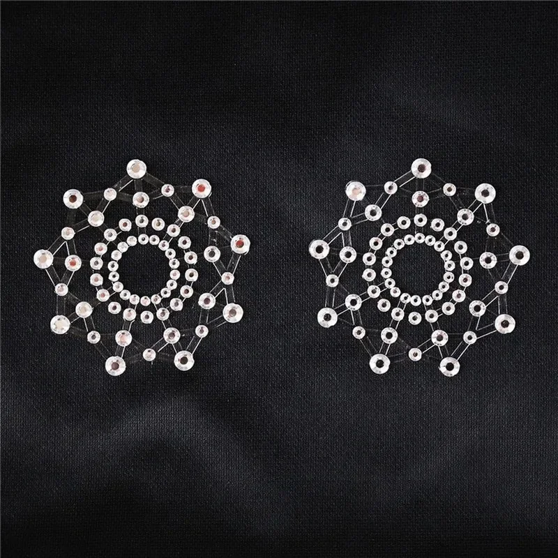 Pair Sexy Nipple Transparent Self Adhesive Breathable Comfortable Stickers Rhinestone Breast Petals Lingerie Pasties Bras