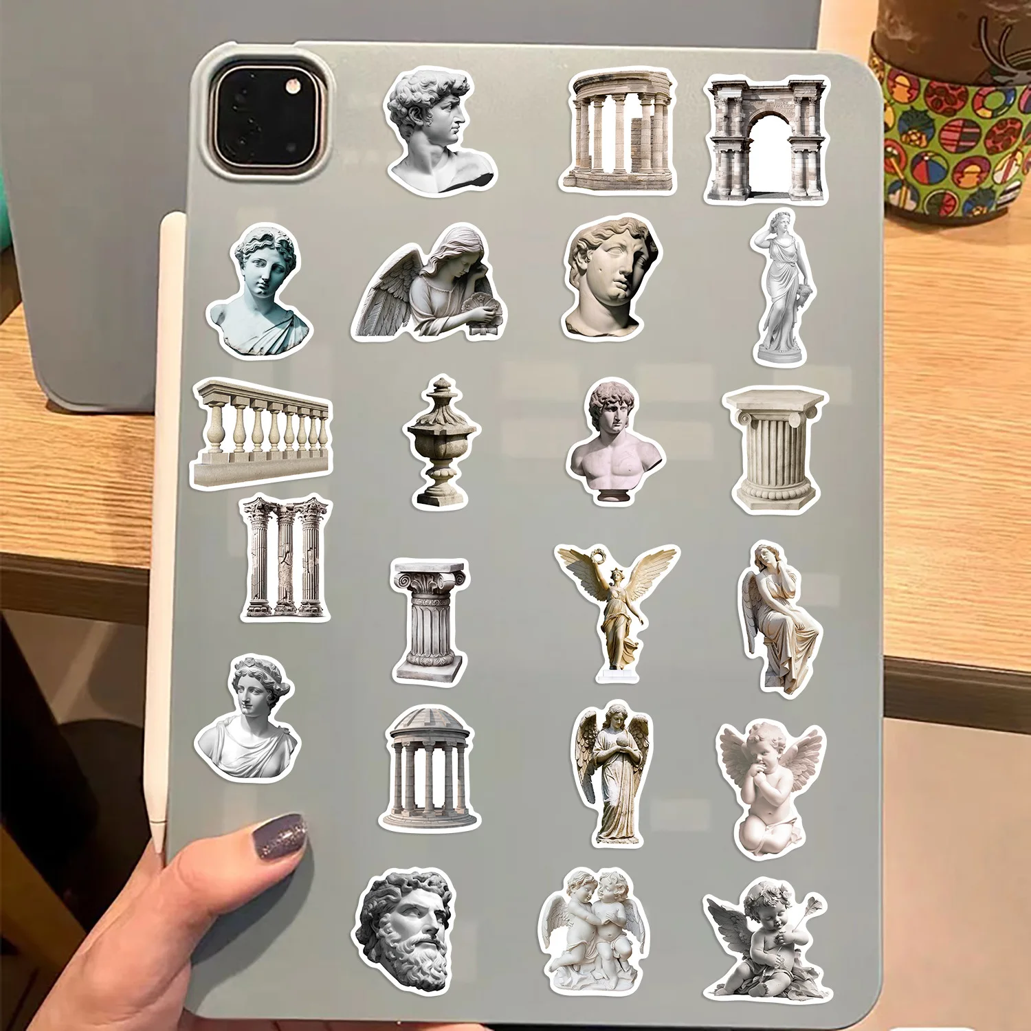 50Pcs Vintage Art Sculpture PVC Sticker Aesthetic Chidlren's Stationery Decoration Scrapbooking School Supplies