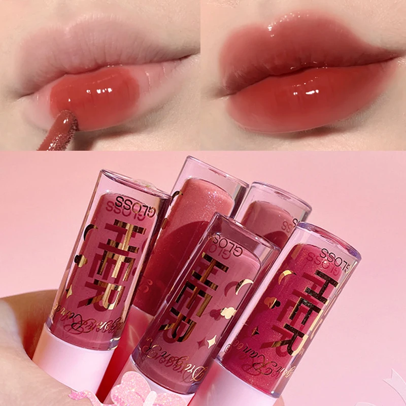 Glitter Moisturizing Mirror Lip Gloss Lasting Non-stick Cup Liquid Lipstick Red Nude Sexy Lip Tint Women Lips Makeup Cosmetics