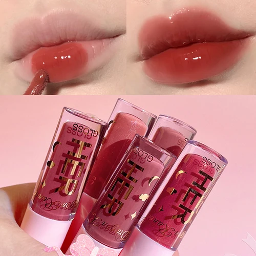 Imagen 2 del producto Brillo hidratante espejo brillo de labios duradero taza antiadherente lápiz labial líquido rojo desnudo tinte de labios Sexy cosméticos de maquillaje de labios de mujer