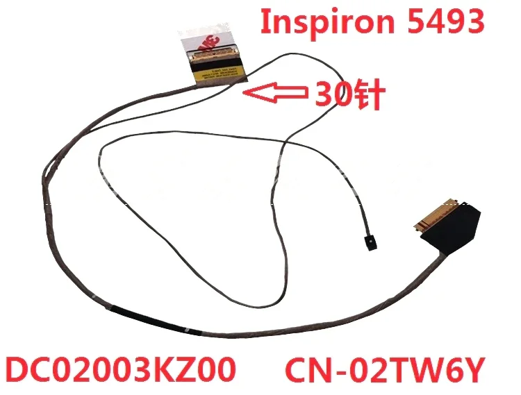 Tela de vídeo cabo flex para dell Inspiron, lcd, led, fita, câmera, 02tw6y, dc02003kz00, 5493, 5494