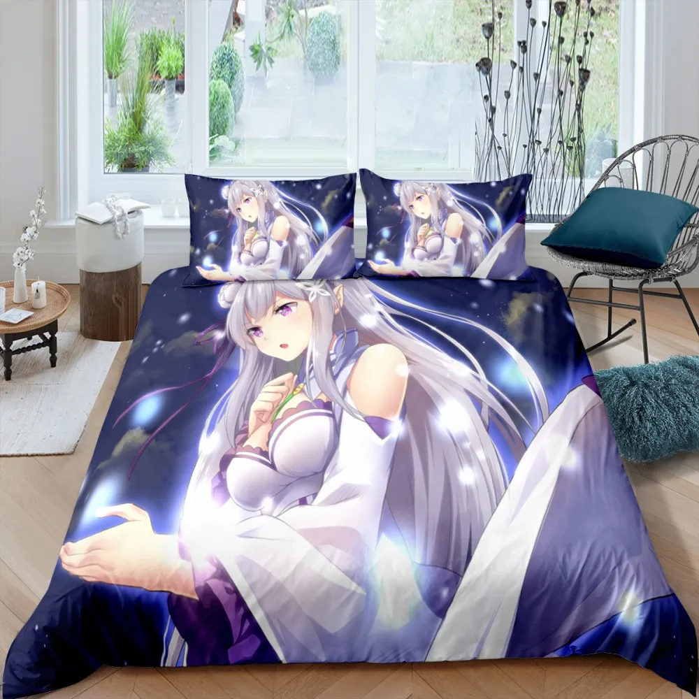 

3d Print Anime Re_Zero Bedding Set Cartoon Duvet Cover Sets Comforter Bed Linen Twin Queen King Single Size Gift Home Decor Kids