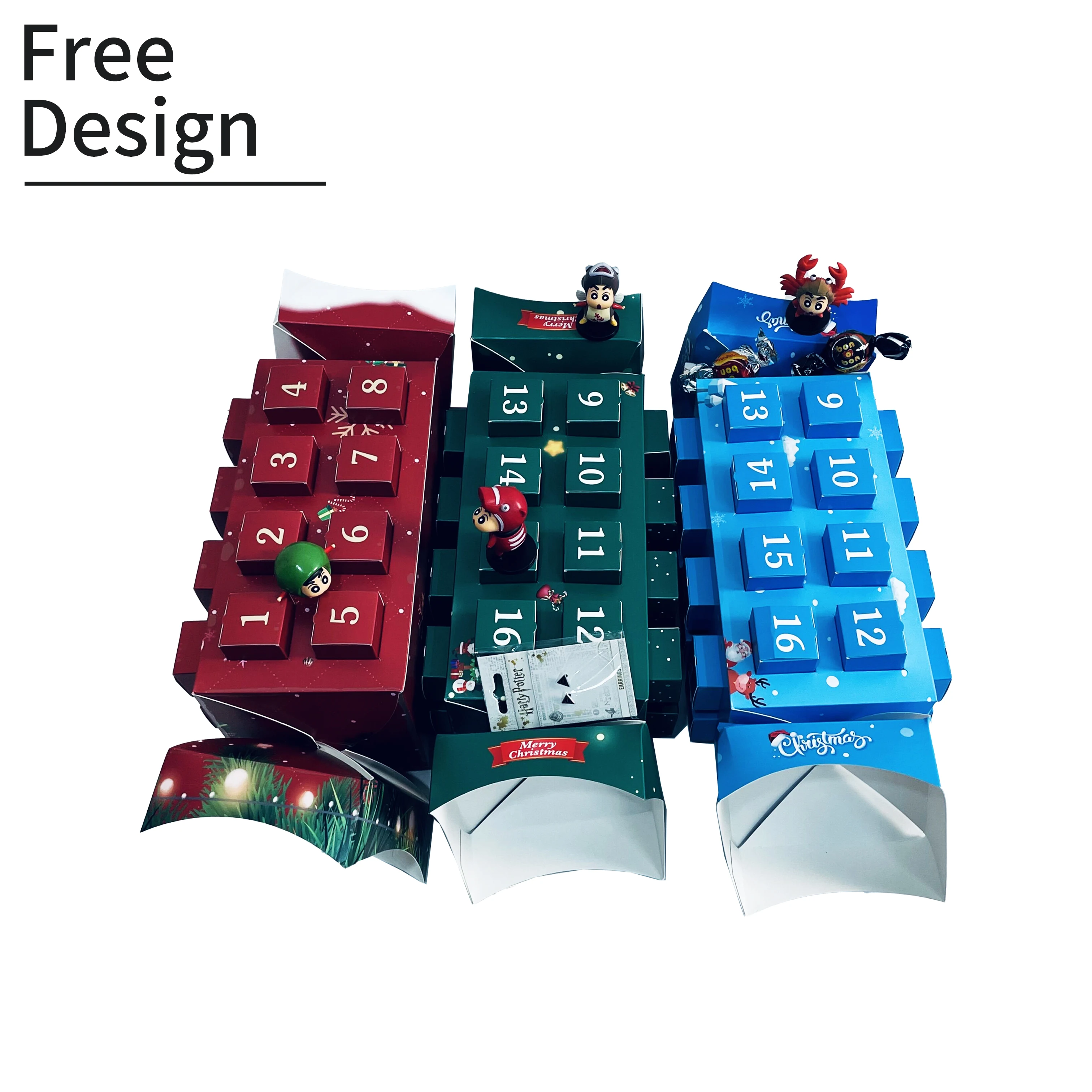 Customization.Customized Color Logo Printing Luxury Chocolate Packaging Boxes Candy Gift Advent Calendar Box