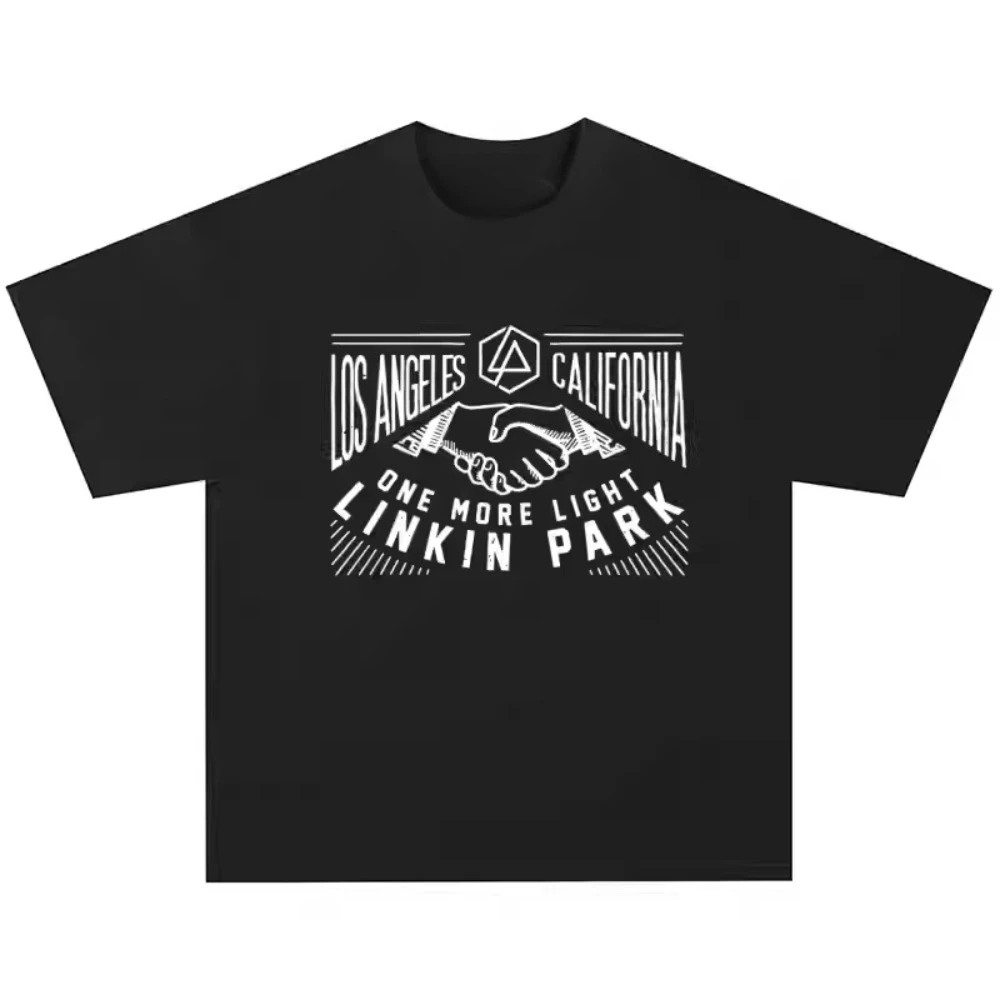 

Летняя мода 2024, американская винтажная футболка Linkin Park Rock Band, тяжелая винтажная модная футболка с коротким рукавом, высокое качество, люксовый бренд