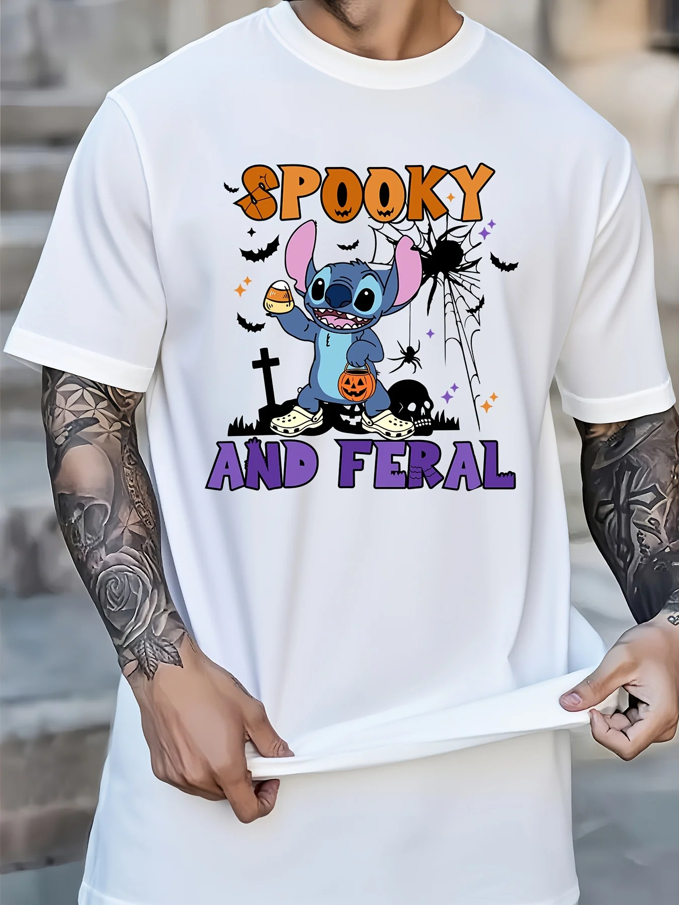 

Летняя футболка Stitch Halloween для детей, девочек и мальчиков, семейный повседневный топ для родителей и детей, мужской и женский топ с короткими рукавами Y2k