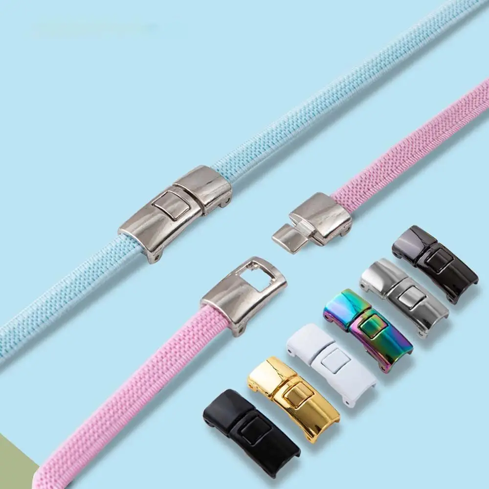 Fashion DIY Safety No Tie Shoelaces Shoes Accessories Sneakers Strings Snap Shoelaces Metal Lock Lazy Laces Buckle Laces Clasp