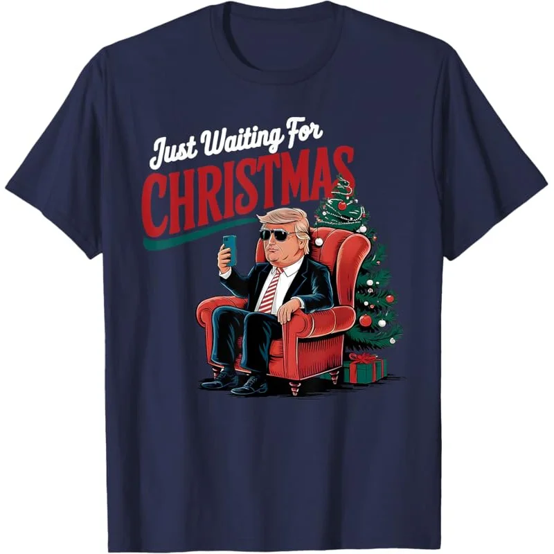 

Trump Just Waiting For Christmas Xmas Pajamas Santa Holiday T-Shirt