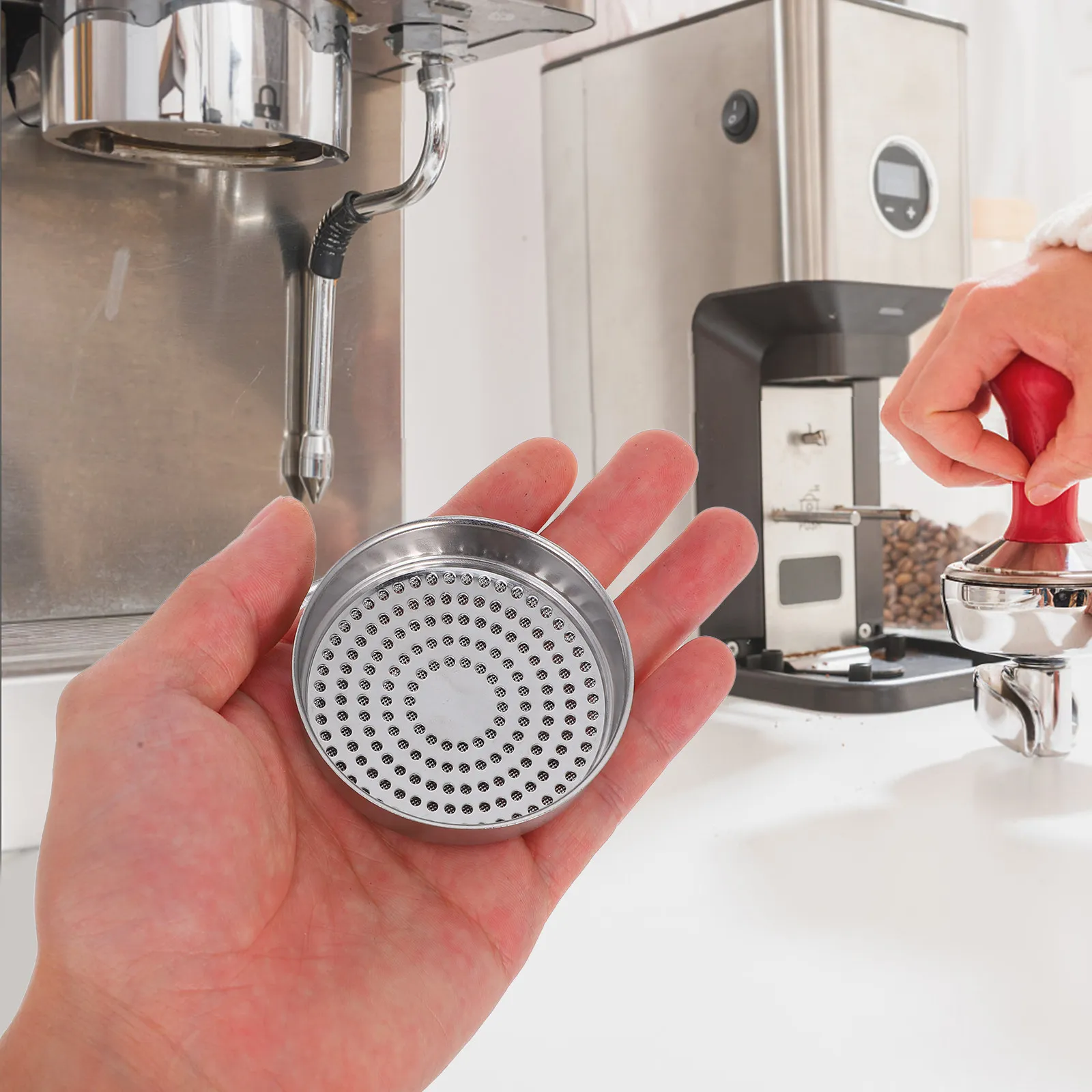 Coffee Machine Filter Stand Stainless Steel Secondary Water Distribution Mesh Filter Precision Shower Screen Coffee Maker Puck