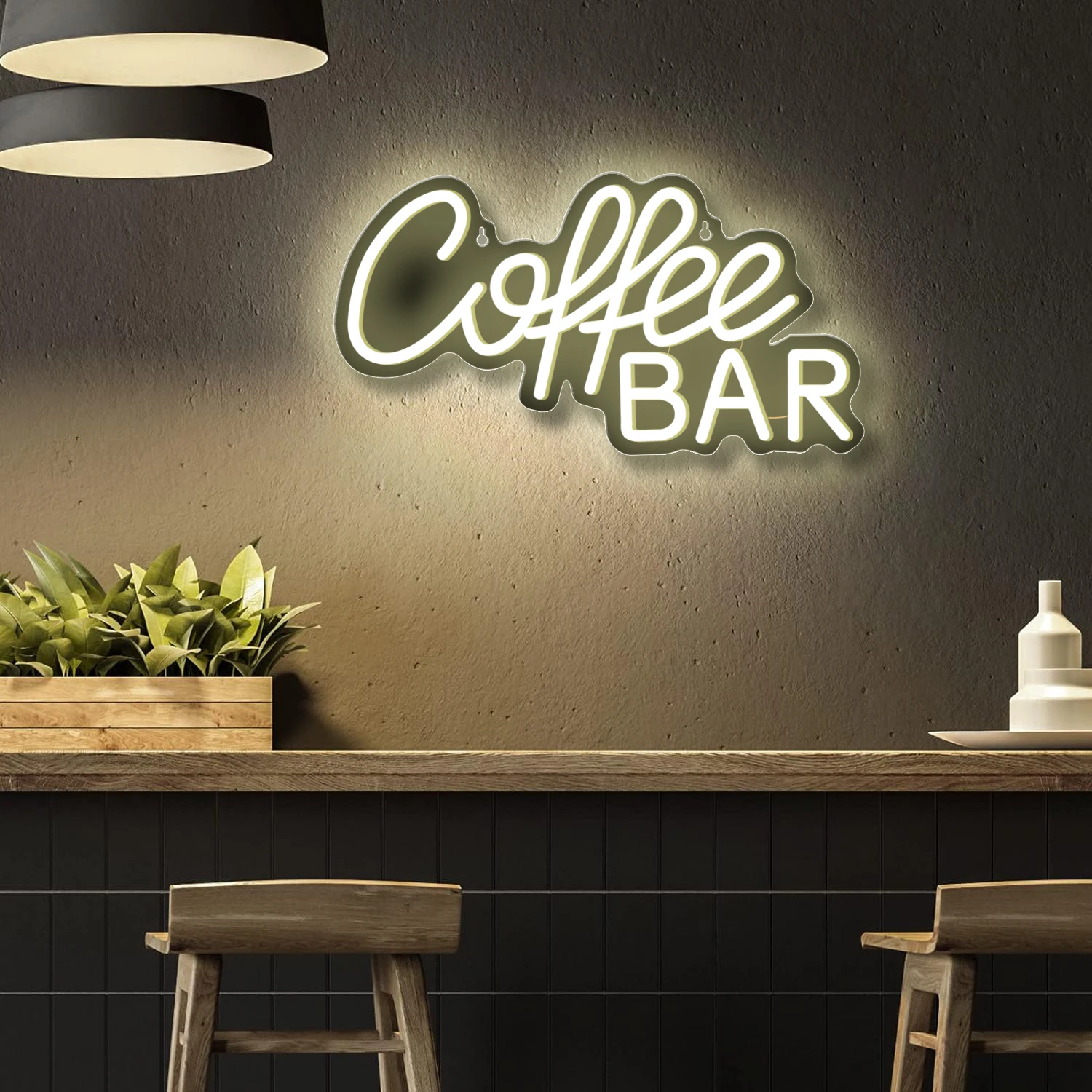 1 ديكور لافتة نيون القهوة، شعار قهوة نيون LED، ملحقات بار القهوة، المطعم، البار، ديكور الحفلات الفنية