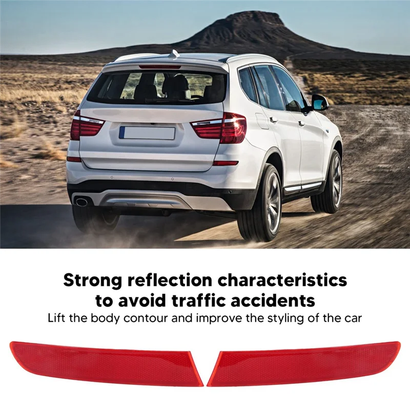 

1 Pair New High Quality Car Rear Bumper Side Light Reflector 63257352209 63257352210 For BMW X3 F25 LCI 2013-2017-A28K