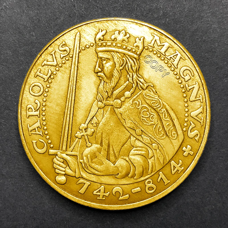 Duitsland 742-814 Carolvs Kopiëren Goud/Zilver Verzamelen Herdenkingsmunt Antieke Uitdaging Medaille Huisdecoratie Ornamenten Cadeau