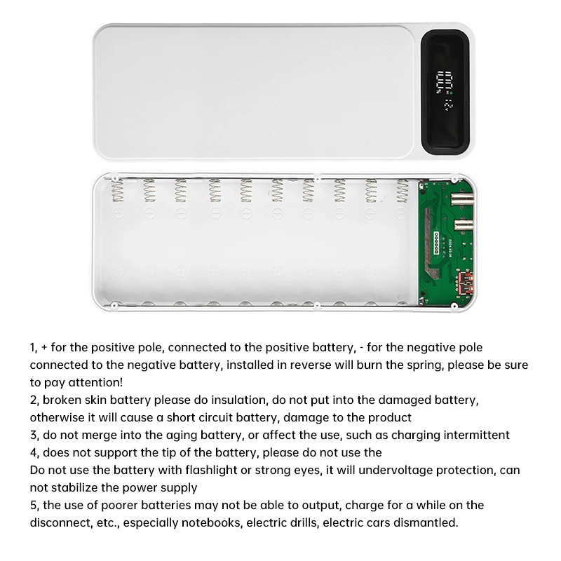 8/10*18650 بطارية قوة البنك حالة Type-C USB 2 * تيار مستمر منفذ الإخراج لحام الحرة المحمولة QC 2.0 3.0 4.0 PD2.0 3.0 لتقوم بها بنفسك قذيفة الإسكان