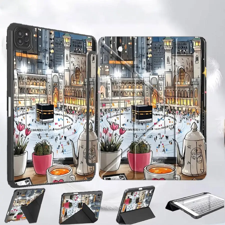 

Plaza Coffee Time Tablet Case For iPad Air 4 5 M3 M2 M4 11inch Pro 11th 10th 9th 8th 7th 12.9inch Pro 2025 Mini 6 7 Holder Cover