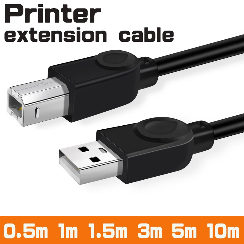 【Szybka wysyłka】 Kabel do drukarki USB 0.5M/1M/1.5M/3M/5M/10M Przedłużacz kabla USB 2.0 typu A męski na B męski do drukarek