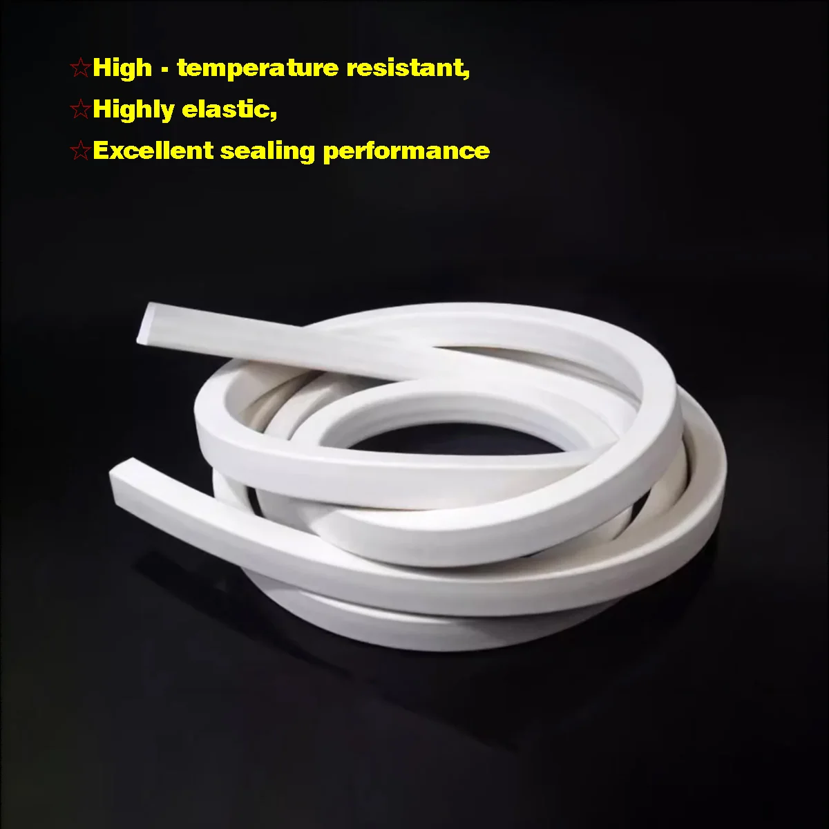 1M Silicone Sponge Strip White Square Rubber Foamed Strips Doors Windows Trim Seal Gasket High Temperature Resistant