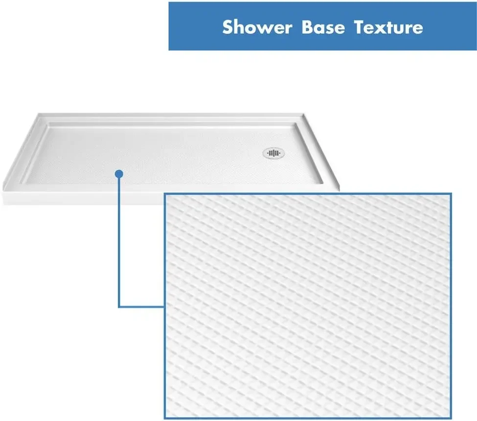30 in. D x 60 in. W x 2 3/4 in. H Right Drain Single Threshold Shower Base in White