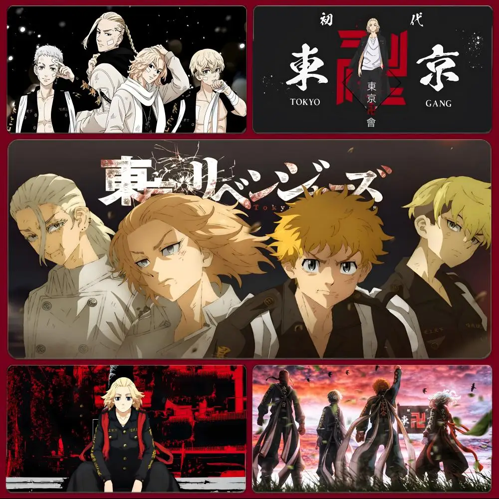 Cool Exciting Anime T-Tokyo Revengers Mouse Pad Large Gaming Mousepad with Stitched Edges Thickened Desk Mat PC