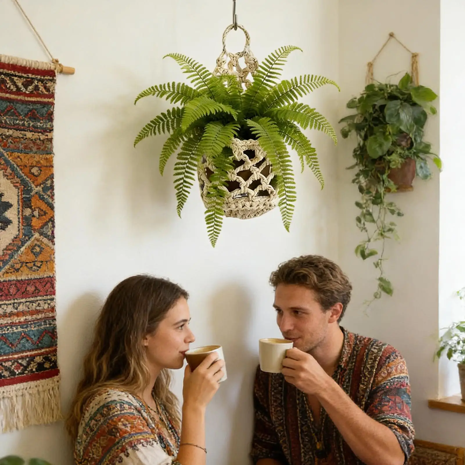 Wall Plant Hanger Space Saving Boho Home Decor Macrame Plant Holder Wall Hanger For Flower Pot Indoor Bedroom Living Room