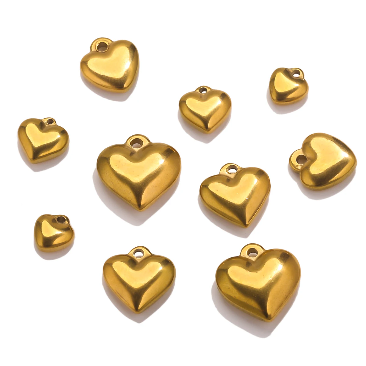 10pcs Stainless Steel LOVE 3D Peach Heart Charms Pendant Connector for Earrings Bracelets Diy Jewelry Making Supplies Wholesale