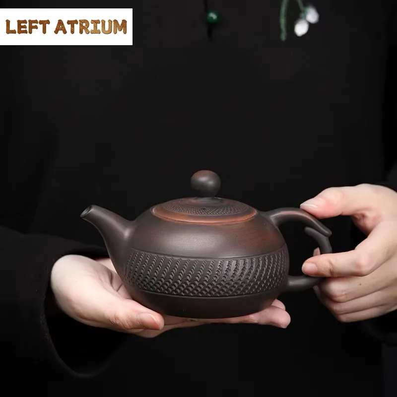 

220ml Qingxi Purple Pottery Teapot Handmade Household Ball Hole Filtration Kungfu Teaset Tea Ceremony Accessories Drinkware Gift