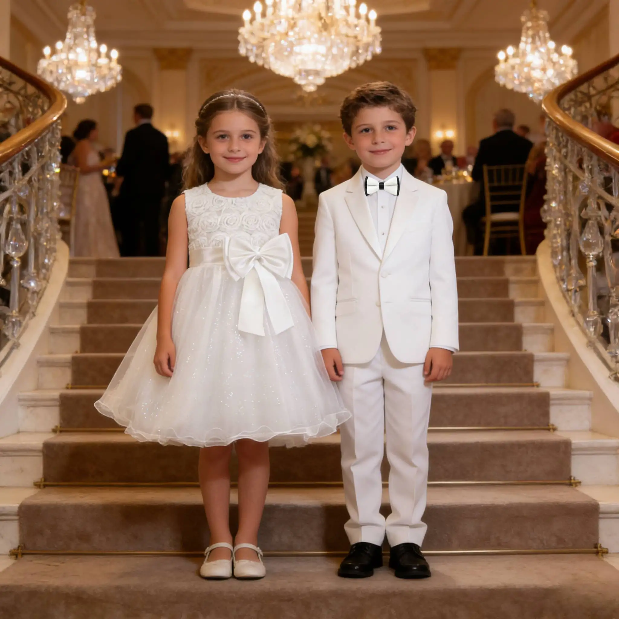 

Белое платье для девочек, свадебные костюмы для мальчиков 2026, костюм для брата и сестры, элегантная детская одежда для подростков, праздничное нарядное платье