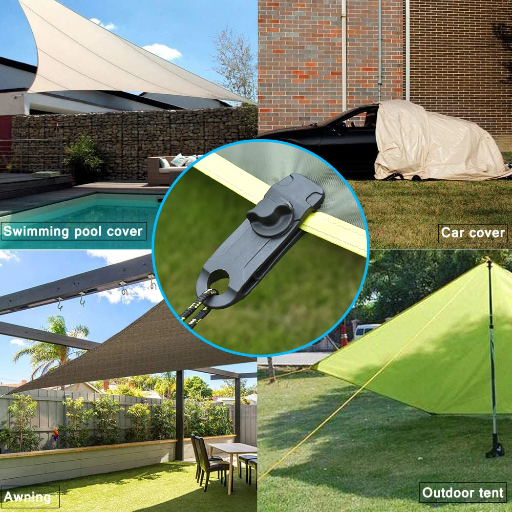 Camping Clipes Tarp com bloqueio Grip, Heavy Duty Canvas, Tent Fasteners, Piscina Toldo, Bungee Cord, carro apertar, ao ar livre, 5 PCs, 10 PCs