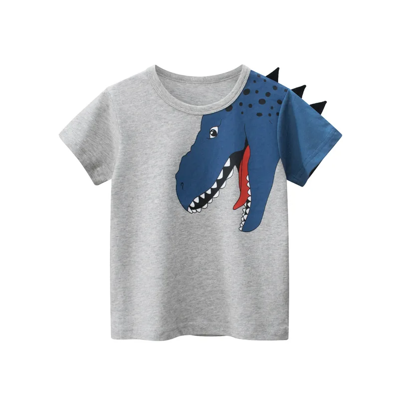 Korean version of children's clothing new summer children's clothing dinosaur boy short sleeved T-shirt