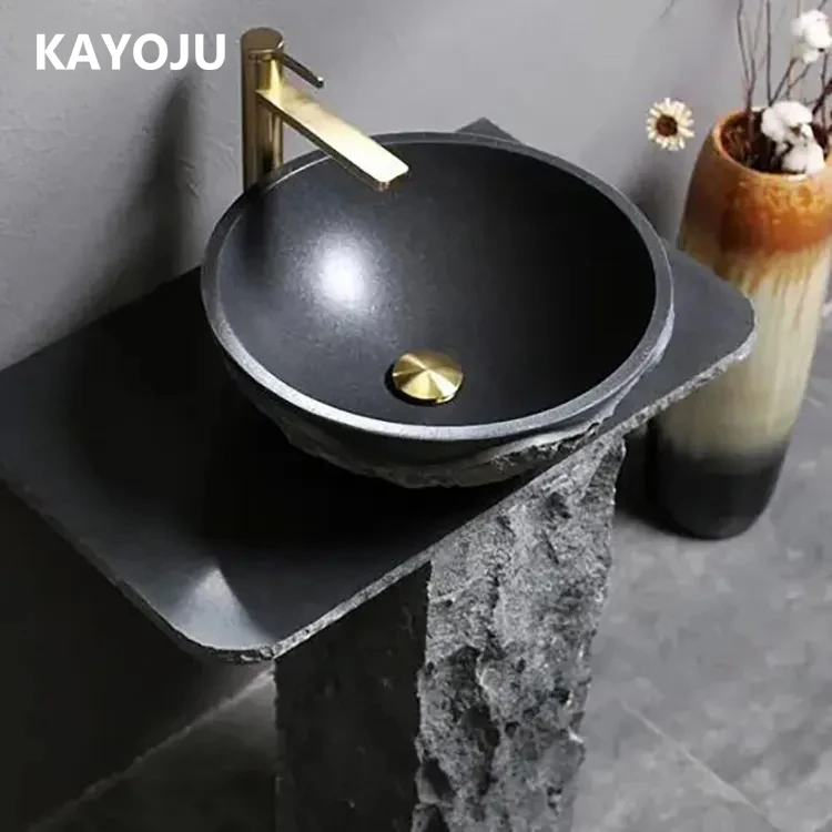 Custom Standing Artificial Basin Bathroom Sink Quartz Vanity Sink Modern Design Marble  Pedestal Bathroom Sink