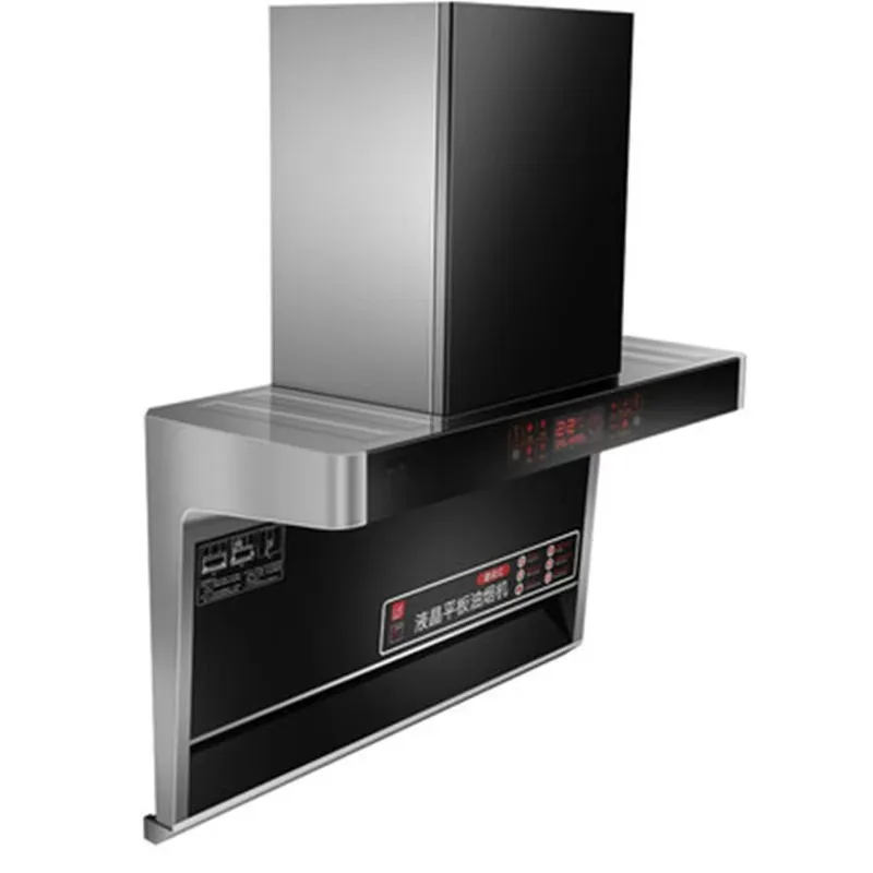 Wall-mounted Black SS Chimney MAXKY Kitchen Copper Motor Stainless Steel Glass Range Hood