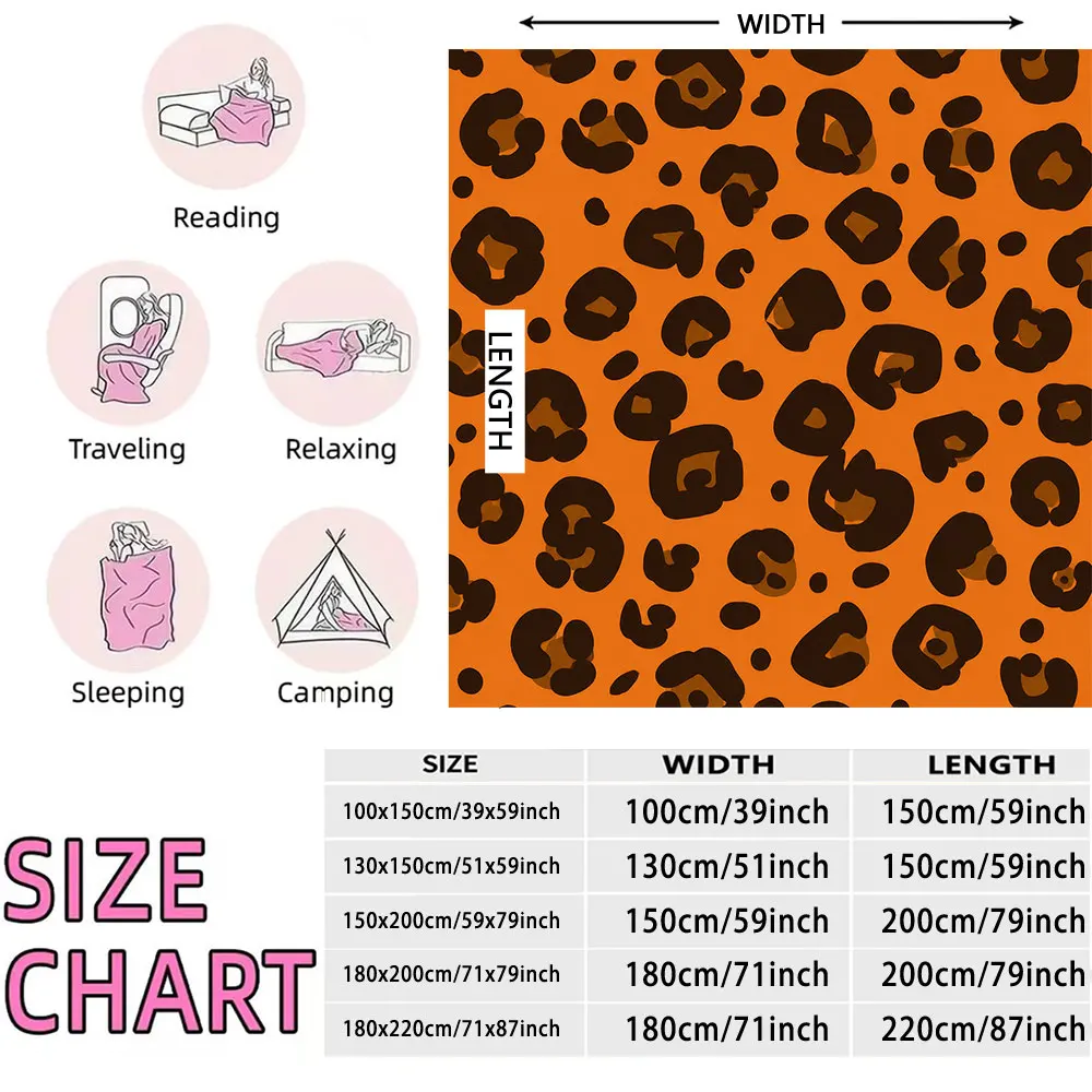 1pc Retro Leopard Print Flannel Blanket Soft Warm Sofa Nap Throw Blanket For Bedroom Living Room Home Decoration Holiday Gift